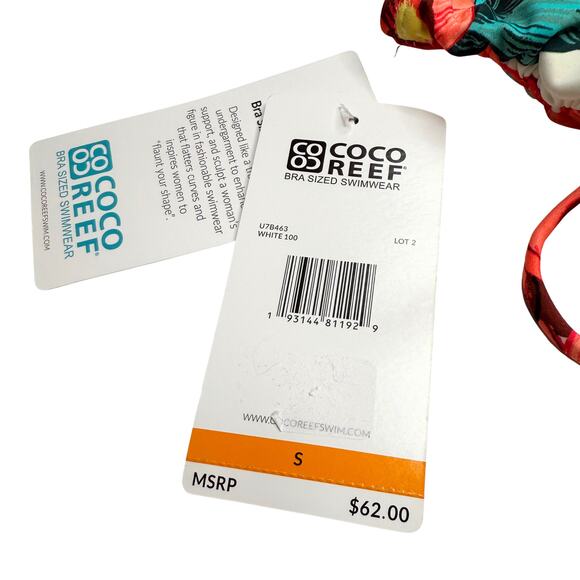 Coco Reef Island Flora Shirred High Waist Floral Bikini Bottoms Small Tropical - Picture 7 of 10